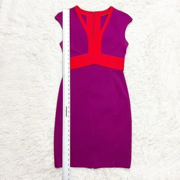 Narciso Rodriguez Design Nation Purple Red Knit Fitted Shift Dress Size XS - Picture 5 of 7